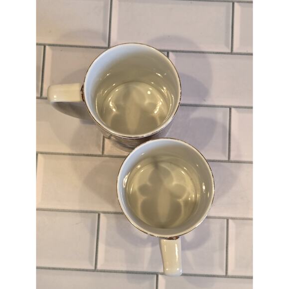 Kozan Gama Japan Imari Mugs Mino Ware Foo Dog Floral Pattern 10oz Set Of 2 GUC - Picture 10 of 13